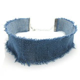 Saucy Denim Choker Necklace