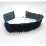 Saucy Denim Choker Necklace