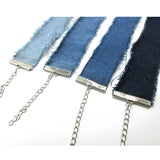 Saucy Denim Choker Necklace