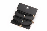 Black Leather Turquoise 3pcs Choker Set